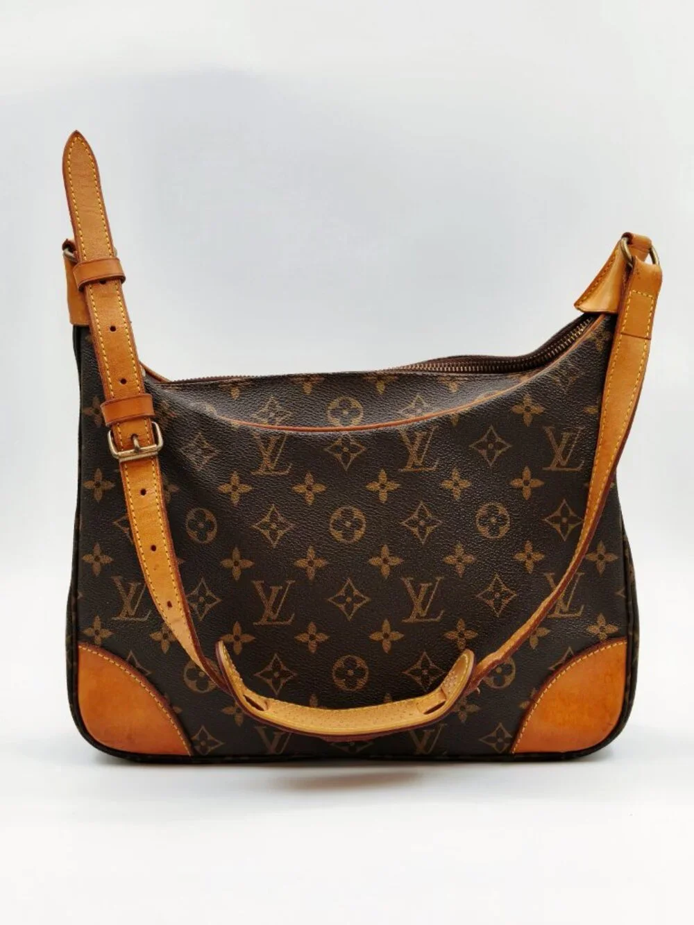 Louis Vuitton Monogram Boulogne 30 Shoulder Bag Brown Canvas Leather